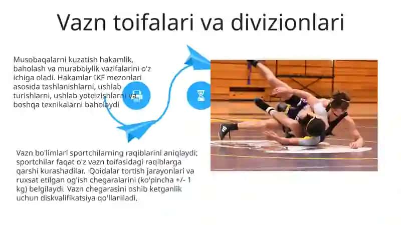 Kurash zali maydoni musobaqa qoidalarini nazarda tutib darslarni kuzatish 4