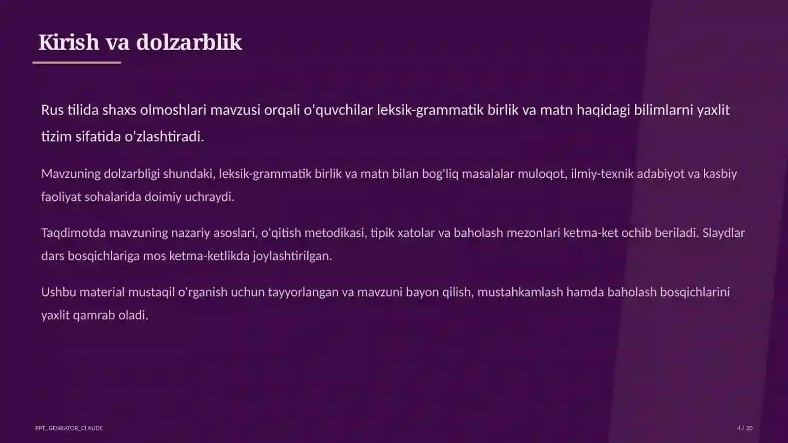 Rus tilida shaxs olmoshlari (5-sinf) 4