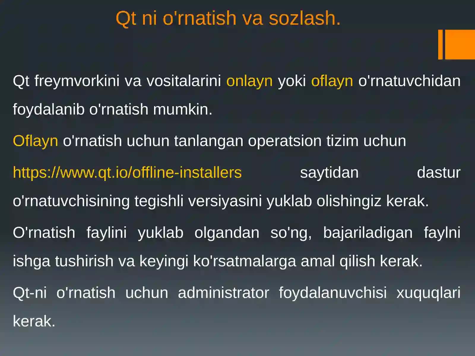 Qt dasturlash muhiti 4
