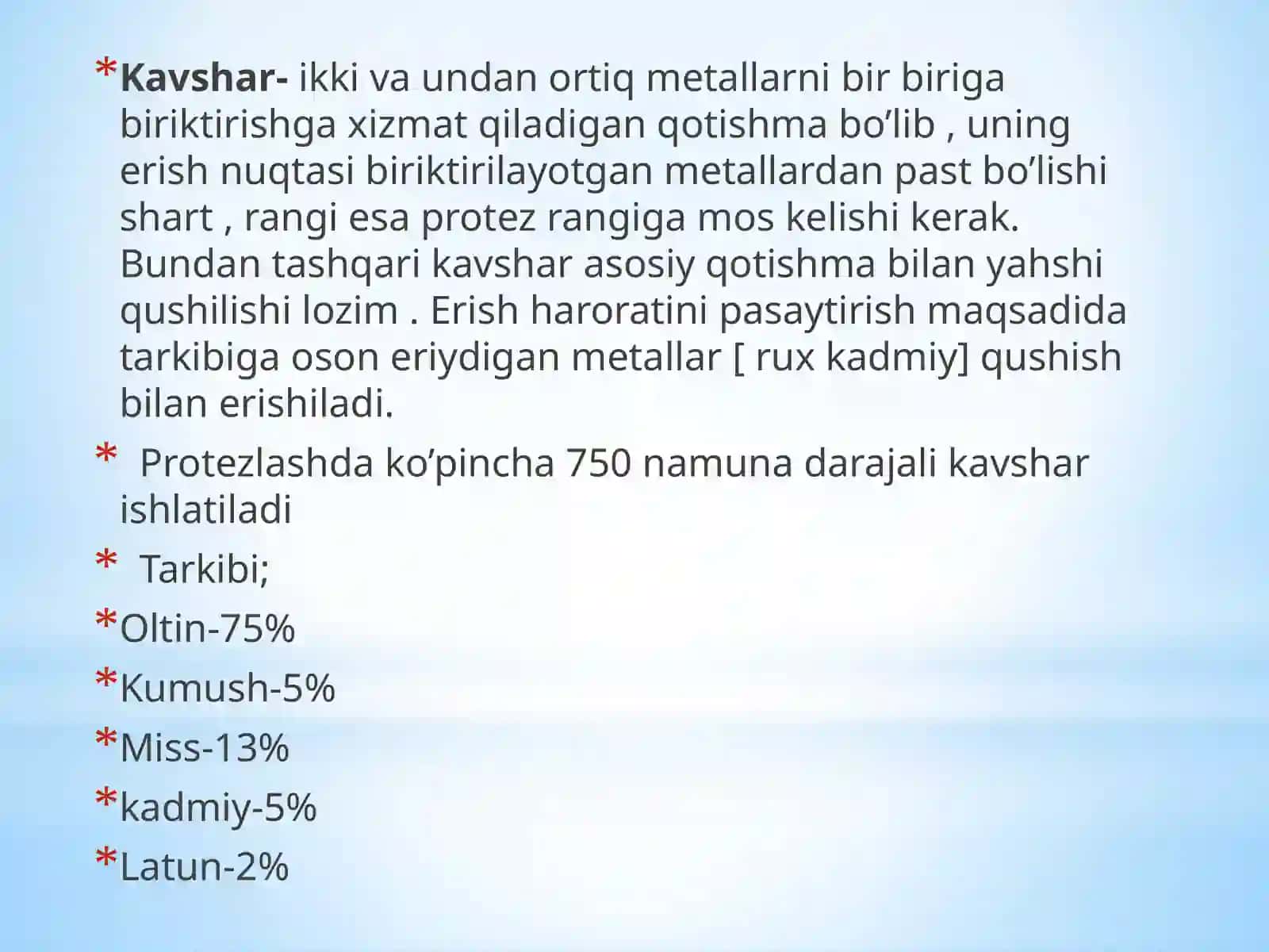 Tish sozlash texnikasida ishlatiladigan qushimcha xomashyolar 4