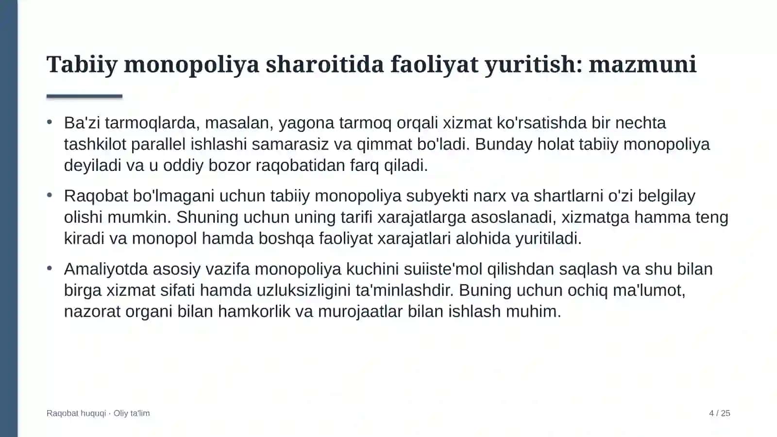 Daryo transportida tabiiy monopoliya sharoitida faoliyat yuritish tartibi 4