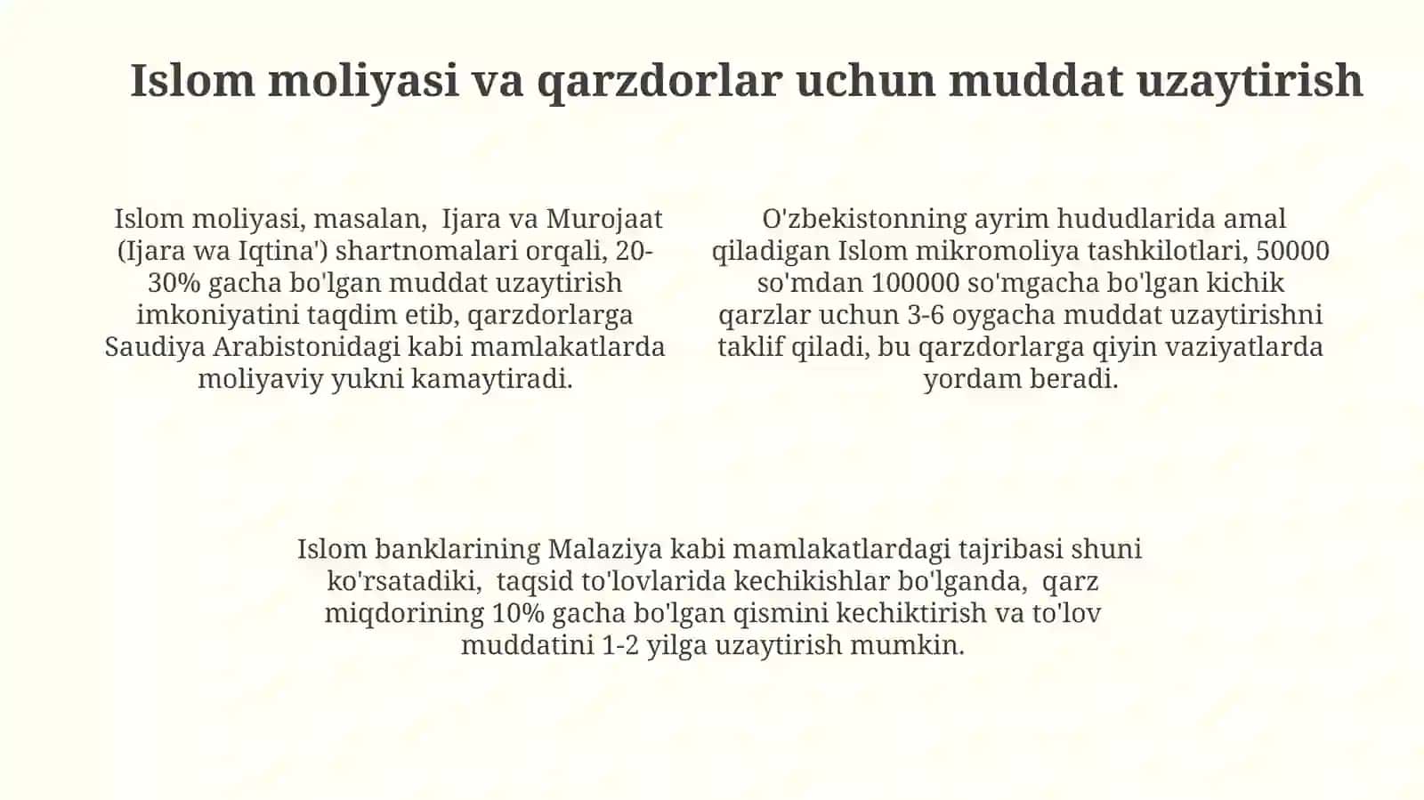 Islom moliyasda qarz tòlovini kecktruvc qarzdor 4