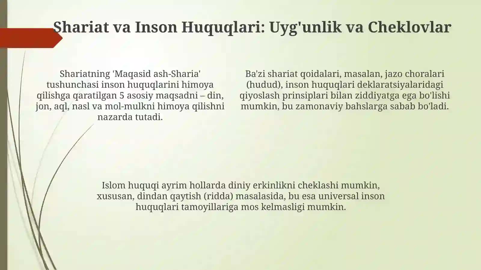 Islomda inson huquq va erkinliklarini taminlashining oziga hos jihatlari 4