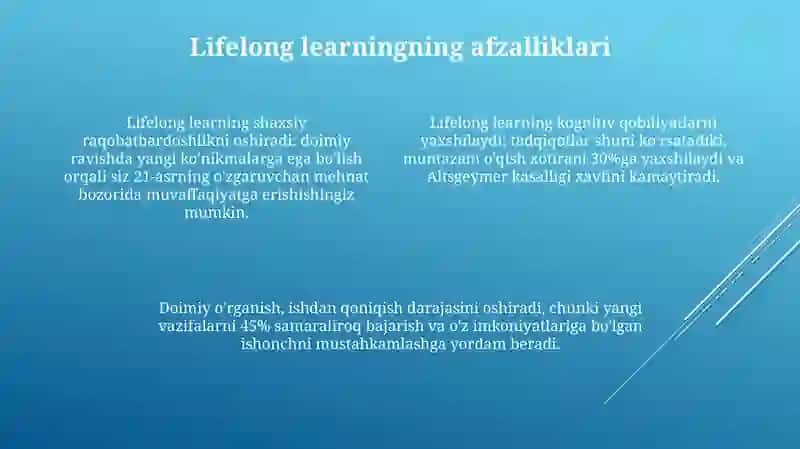 Lifelong learning 4