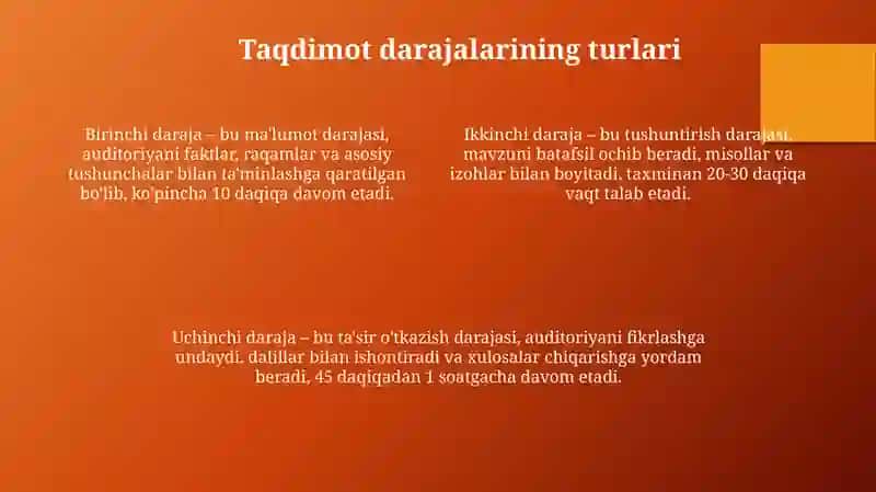Taqdimot darajalari 4