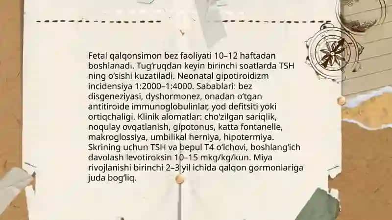 Ichki sekretsiya bezlarining yosh xususiyati va endokrin kasalliklari 4
