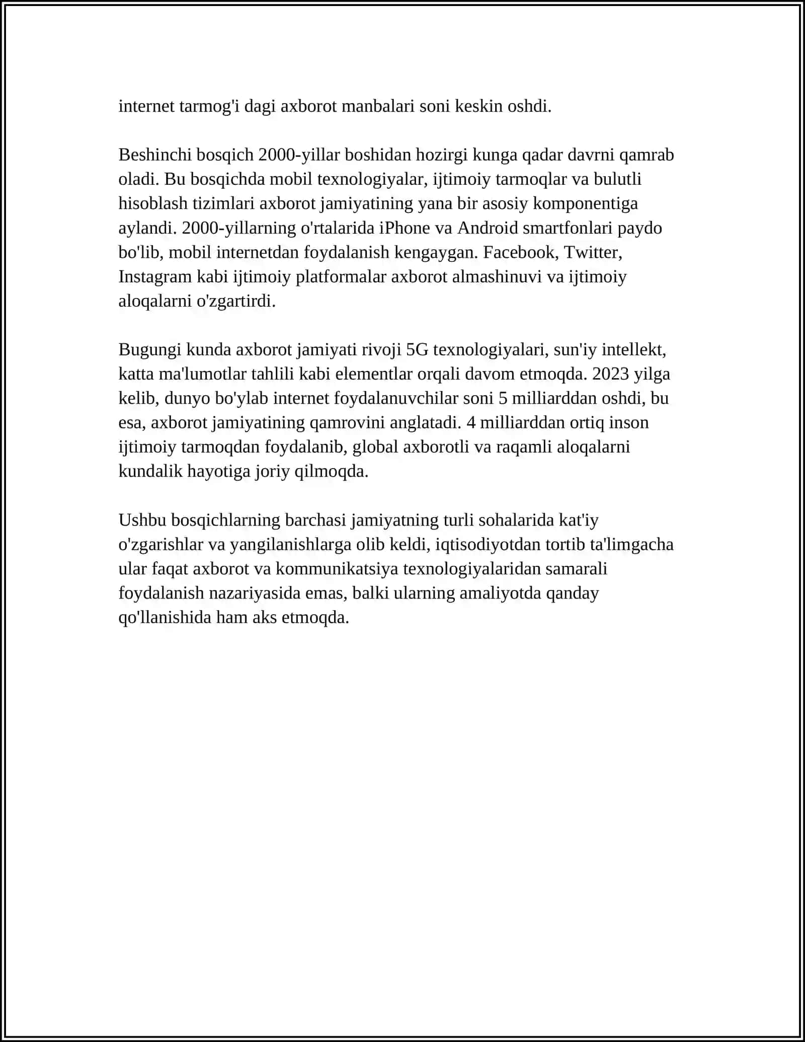 MEDIASAVODHONLIK VA AXBOROT MADANIYATI 4