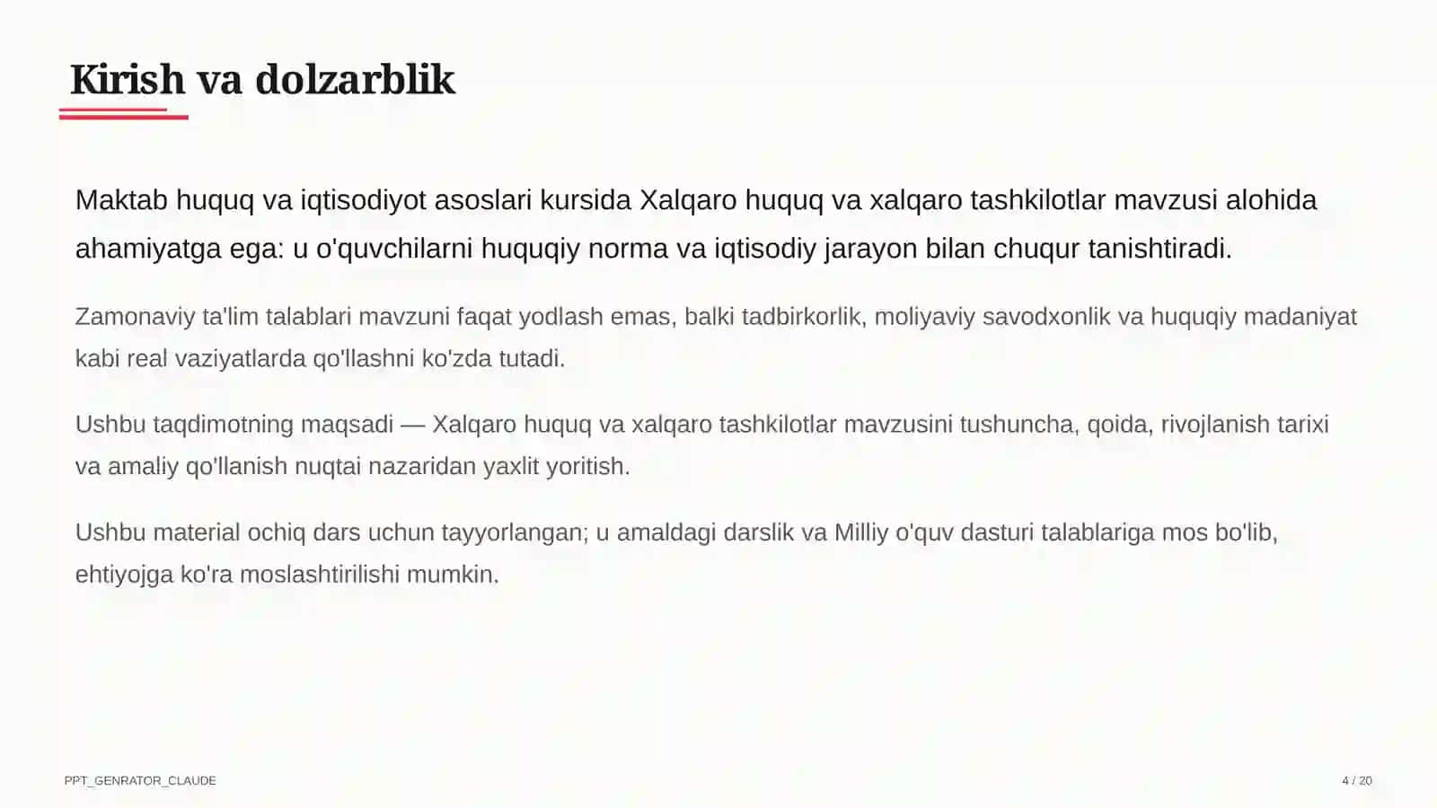 Xalqaro huquq va xalqaro tashkilotlar (11-sinf) 4