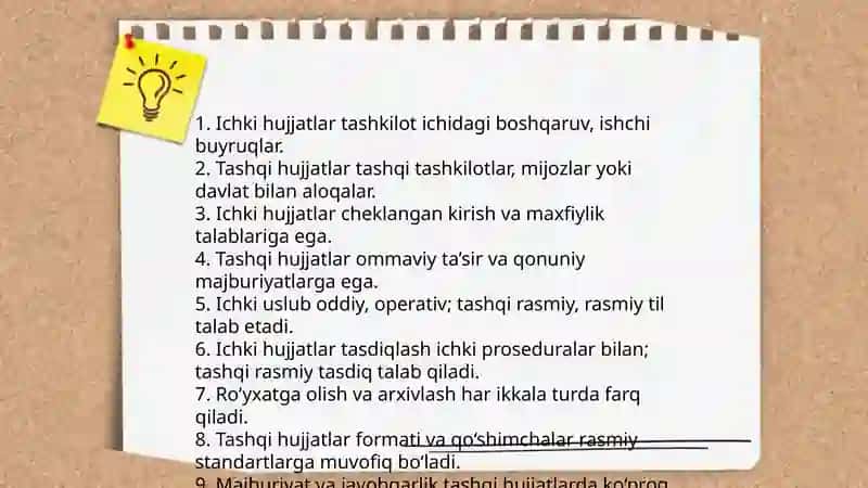 Hujjat turlari va xususiyatlari 4