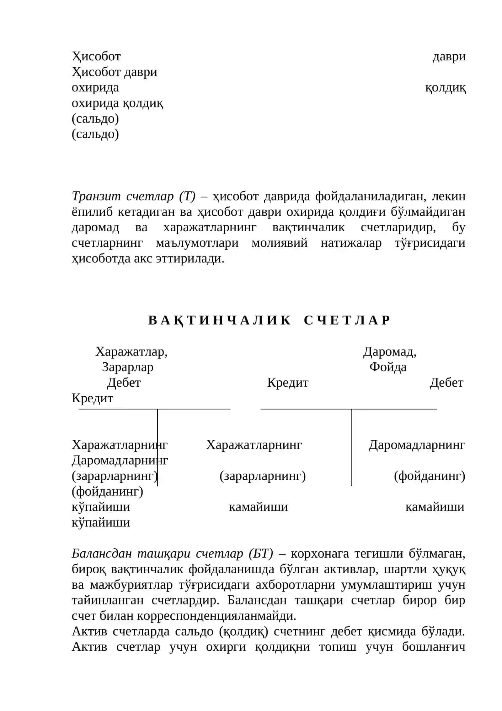 Бухгалтерия ҳисобининг счетлари ва икки ёқлама ёзув 4