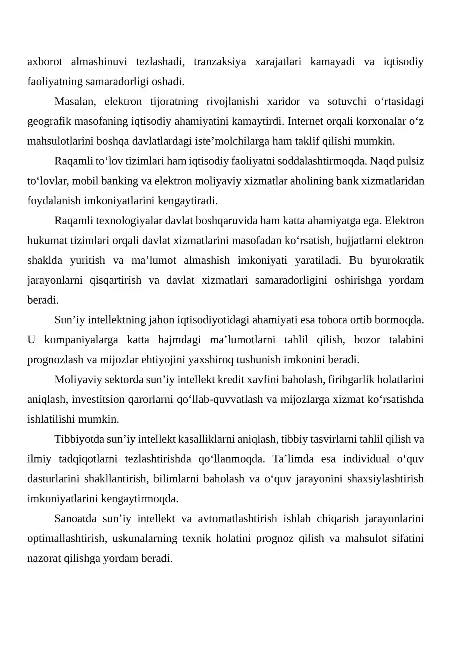 JAHON IQTISODIYOTIDA SUN’IY INTELLEKT VA RAQAMLI TEXNOLOGIYALARNING AHAMIYATINI O‘RGANISH 4
