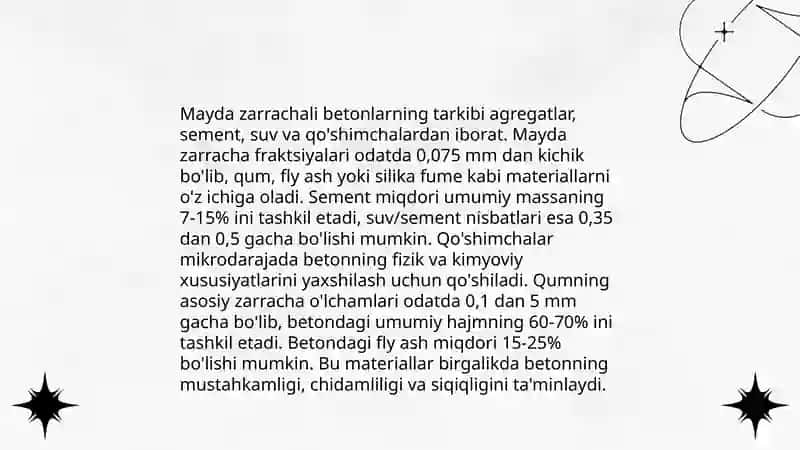 Mayda zarrachali betonlar 4