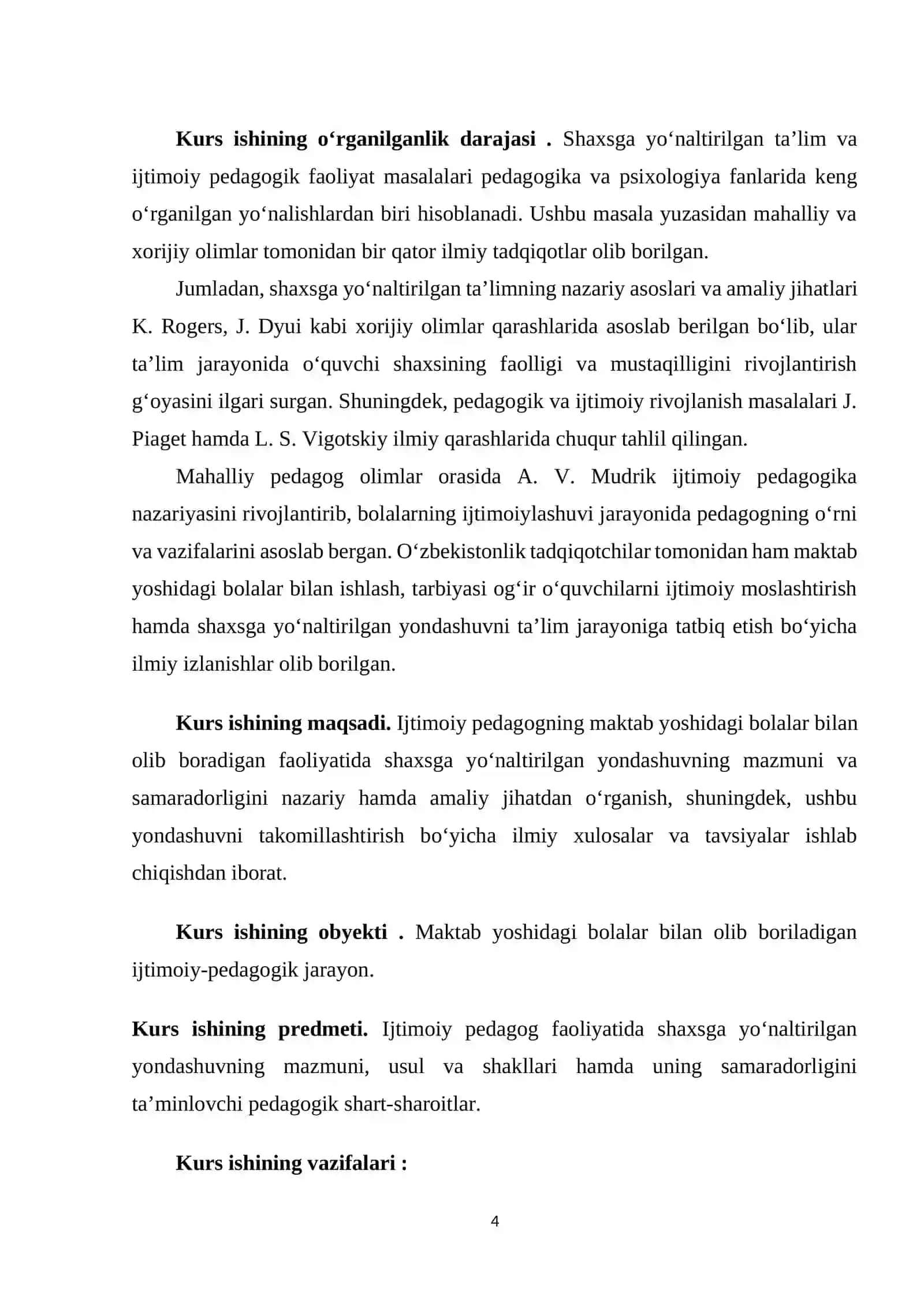 Ijtimoiy pedagogning maktab yoshidagi bolalar bilan olib boradigan faoliyatida shaxsga yo'naltirilgan yondashuvning samaradorligi 4