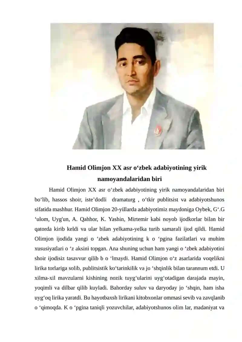 Hamid Olimjon lirikasida tabiat tasviri 4