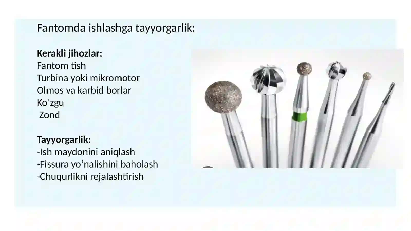 Fantomlarda I-Blek sinfi bo‘yicha bo'shliqlarni charxlash va plombalash 4