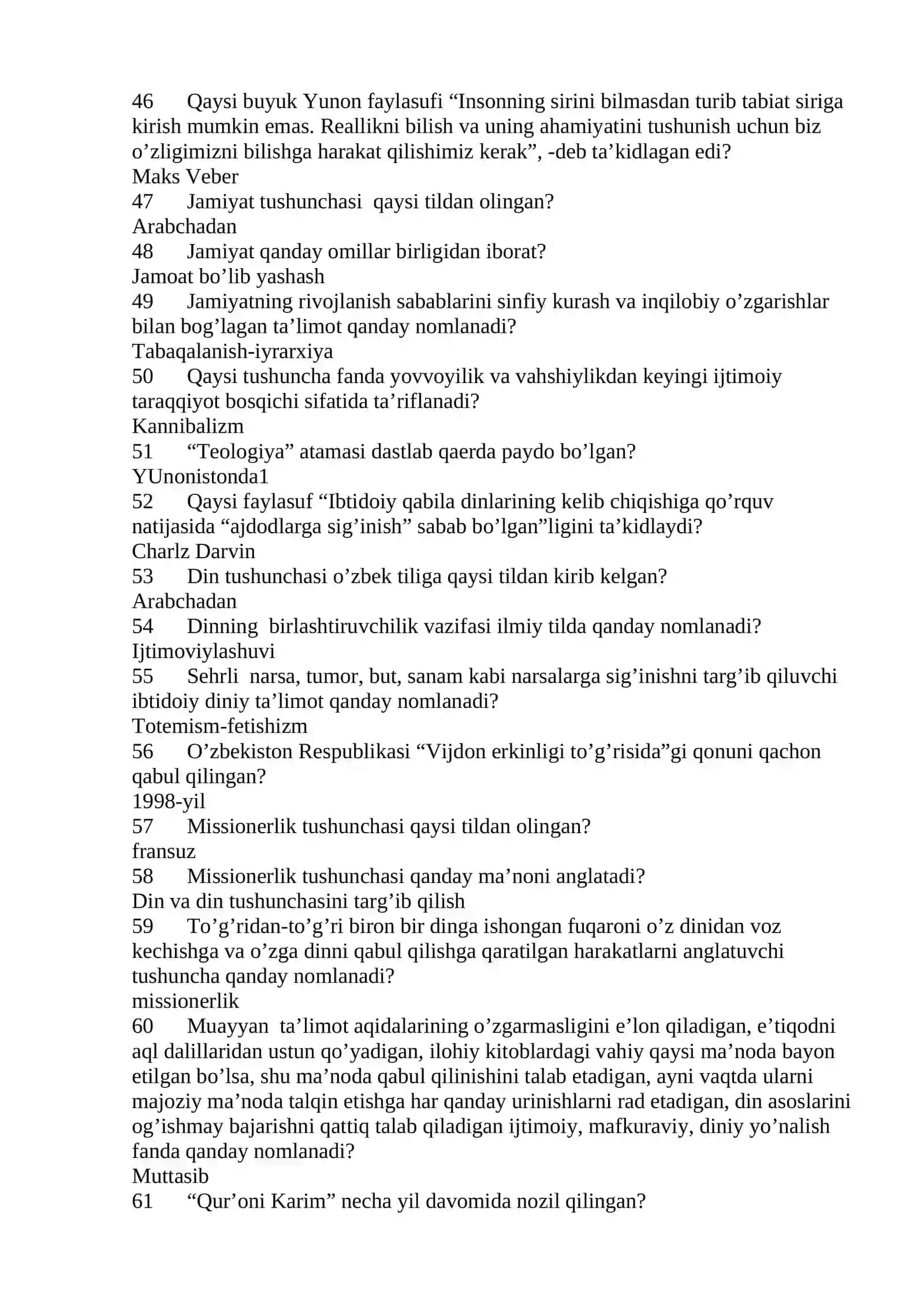 Savol javoblar 4