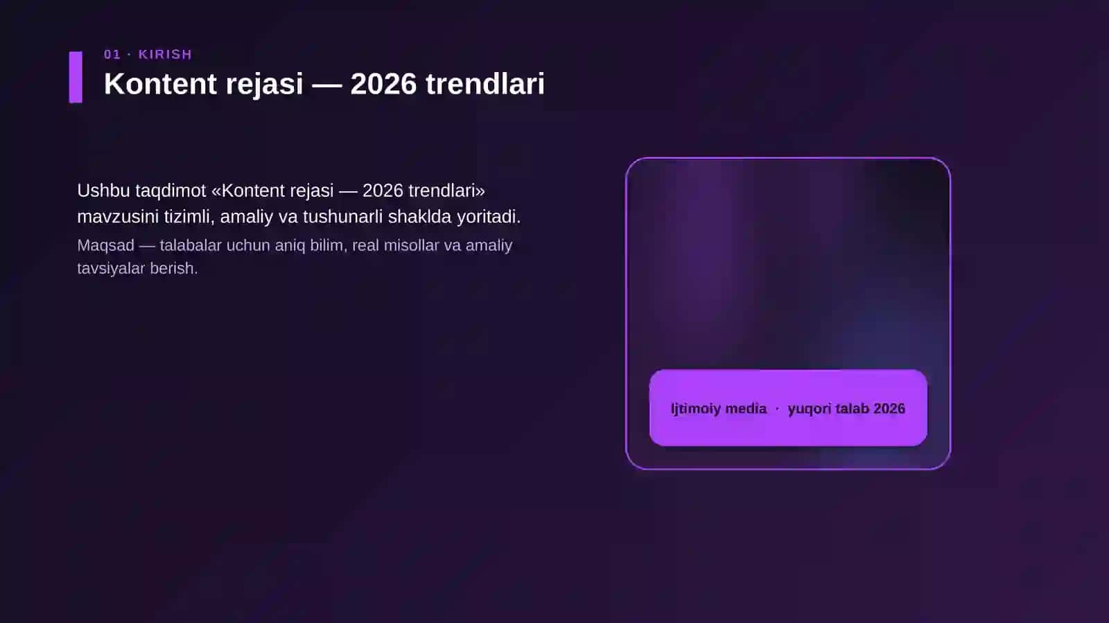 Kontent rejasi — 2026 trendlari 4