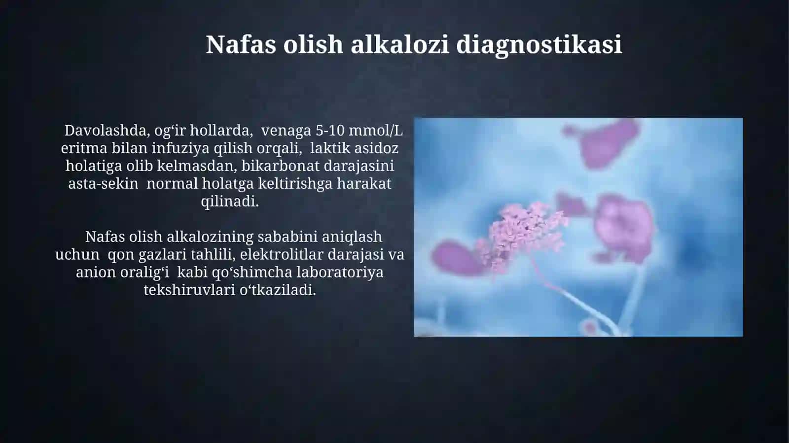 Nafas va metobalik atsidoz va alkolozlarni kelib chiqishi biokimyoviy tashxisi 4