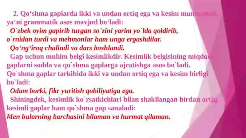 Qo‘shma Gaplar 4