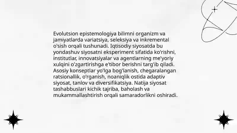 Iqtisodiy siyosatning evolutsion nazariyasi 4