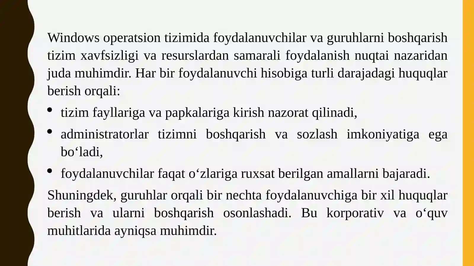 Windows operaatsion tizimida foydalanuvchilar va guruhlarni boshqarish 4