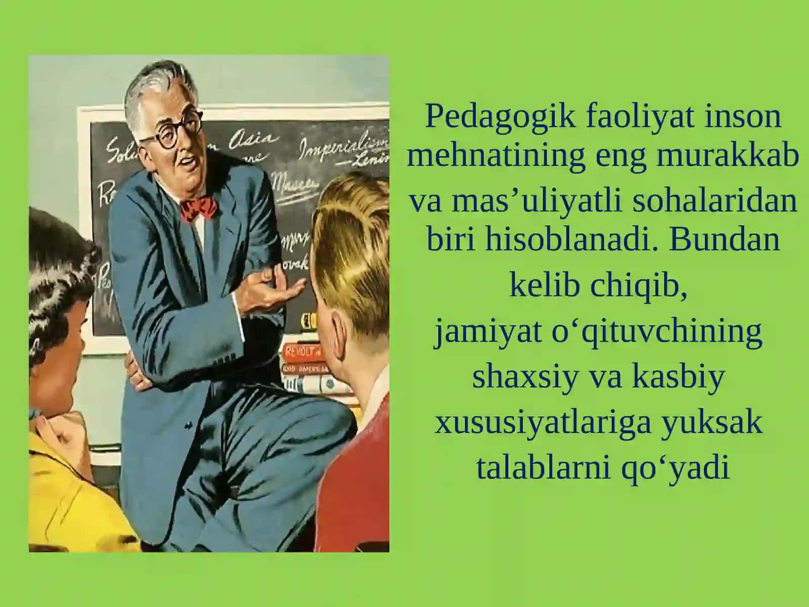 PEDAGOGIKMAHORAT HAQIDATUSHUNCHA.UNINGOʻQITUVCHIFAOLIYATIDAGIAHAMIYATI 4