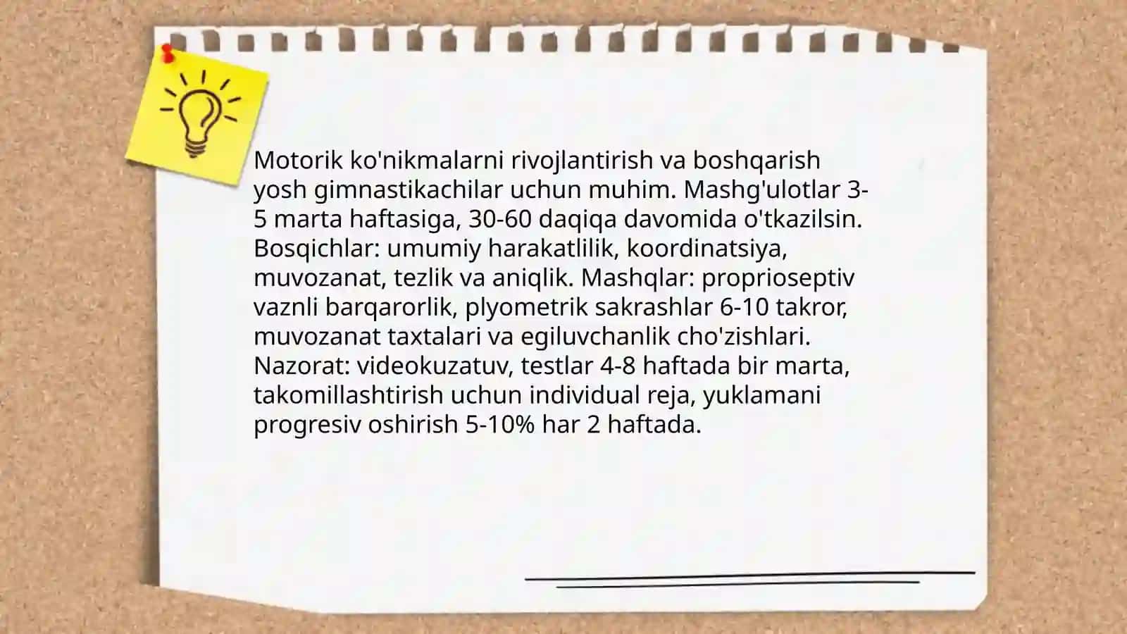Yosh gimnastikachilarni tayyorlash xususiyatlari 4
