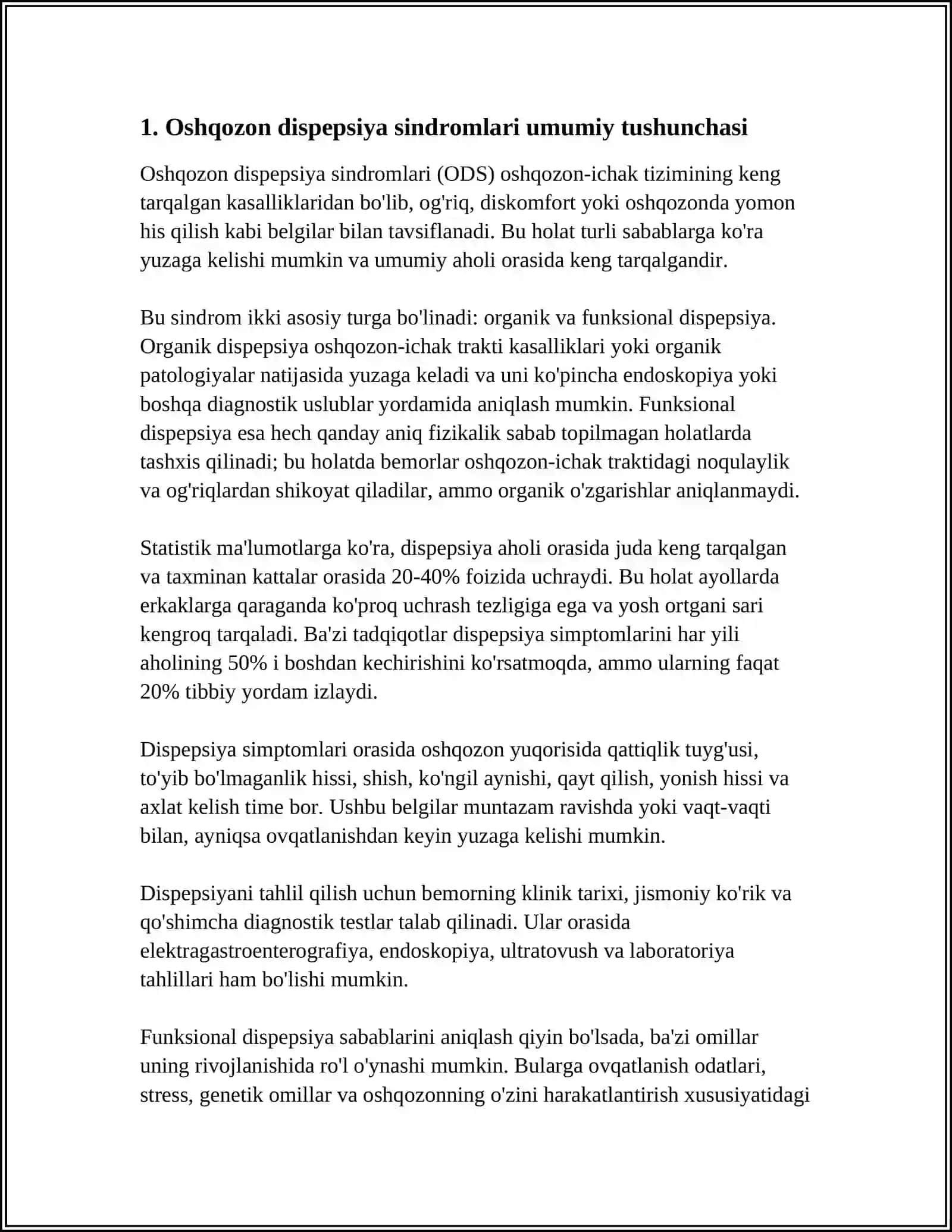 Oshqozon Dispepsiya Sindromlari va Rentgen-Kontrast Tekshiruvi 4