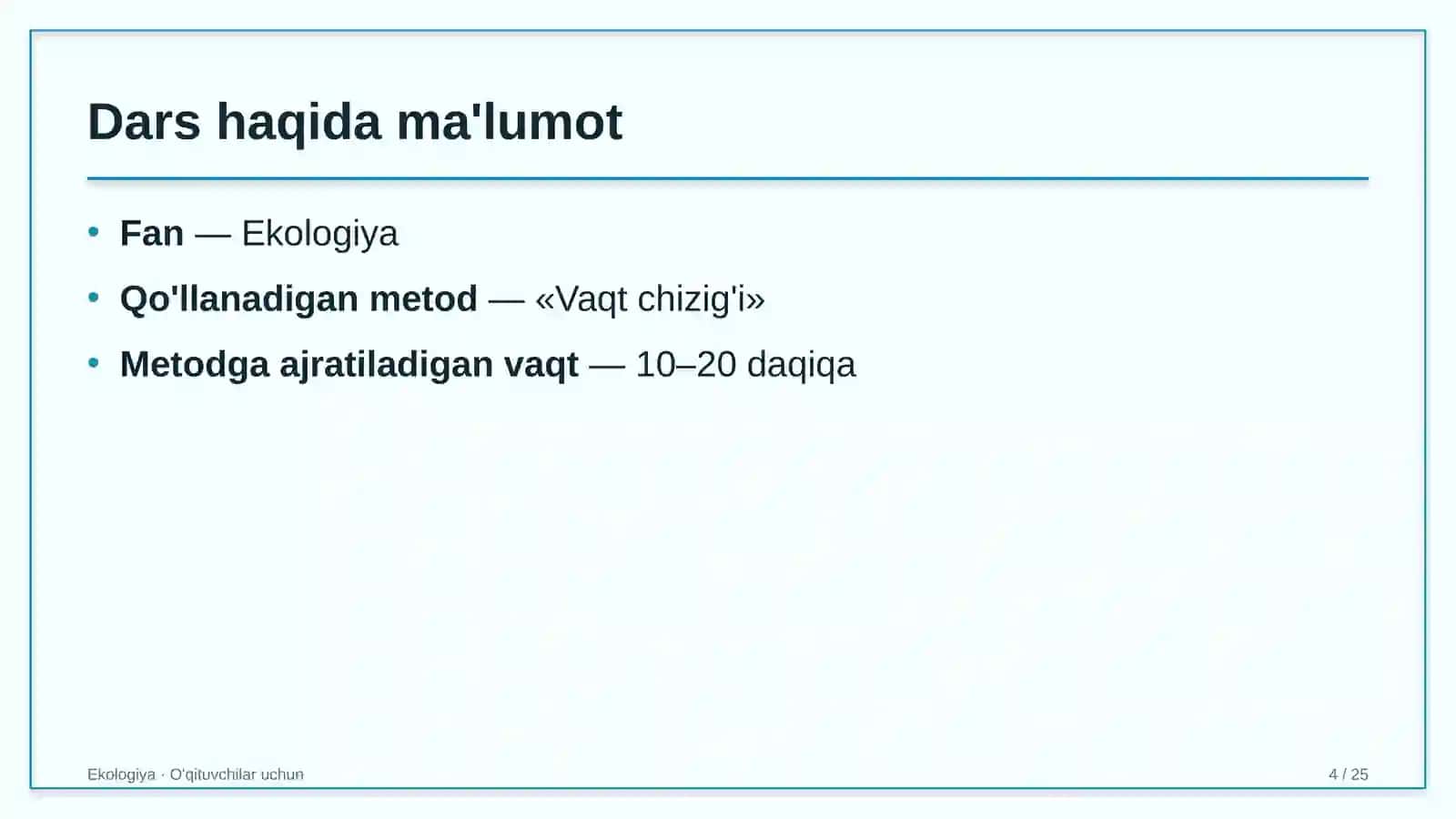 ekologiya darslarida vaqt chizig'i metodidan foydalanish 7385 4