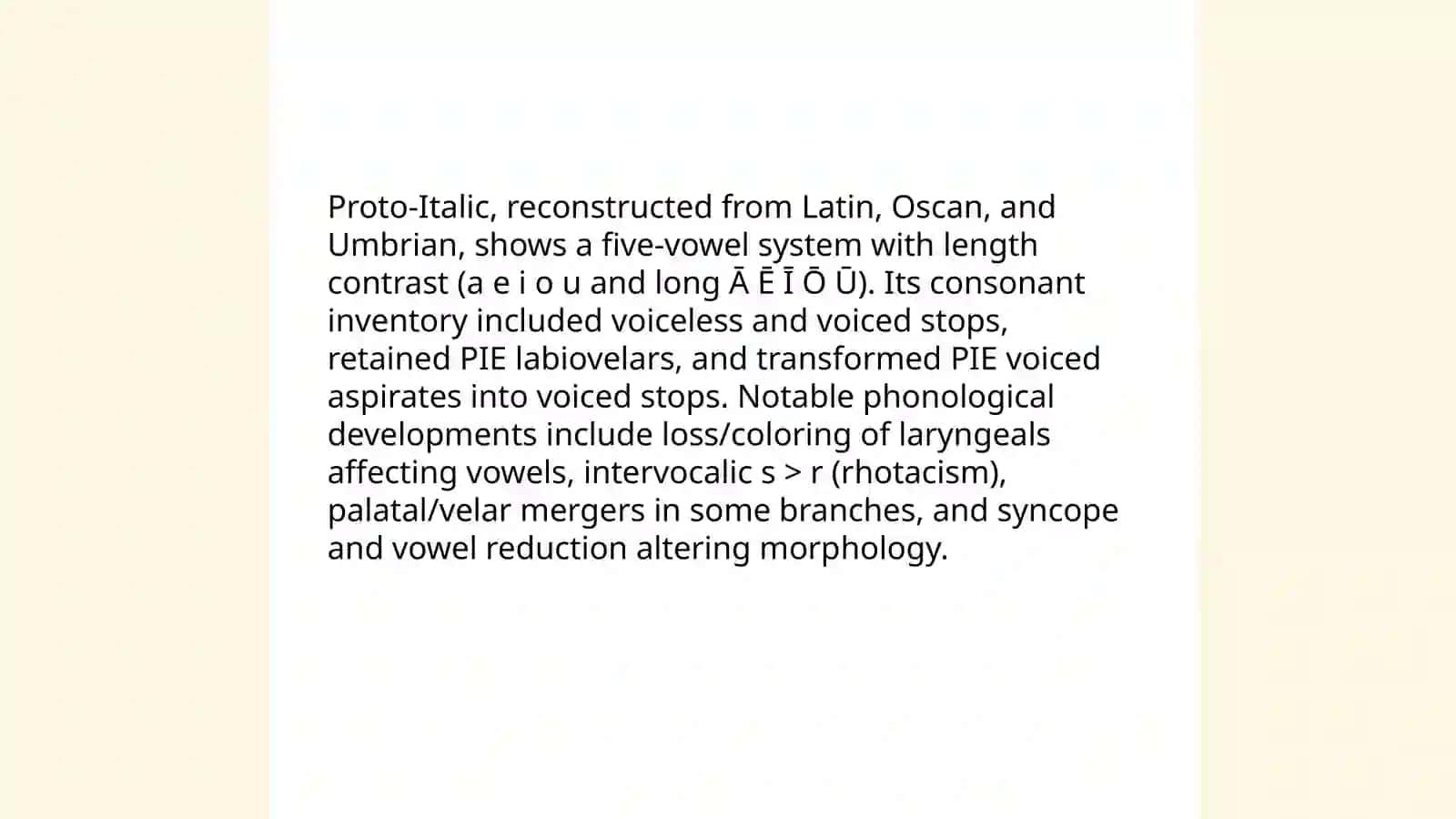 Italic languages 4