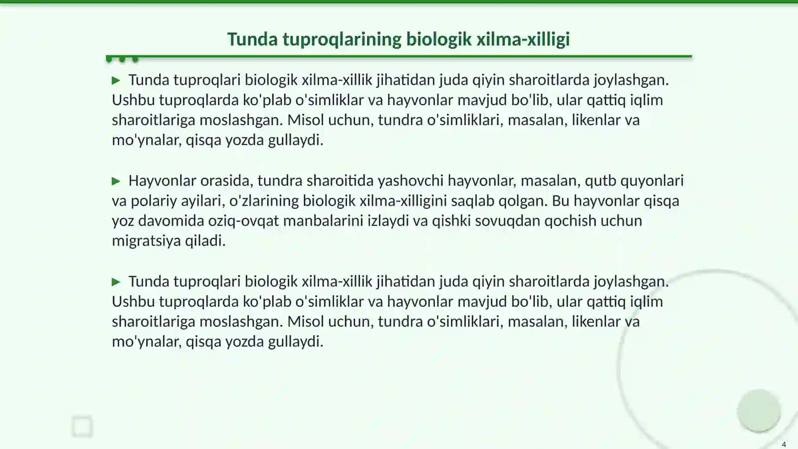 Arktika tunda va oʻrmon tundra tuproqlari 4
