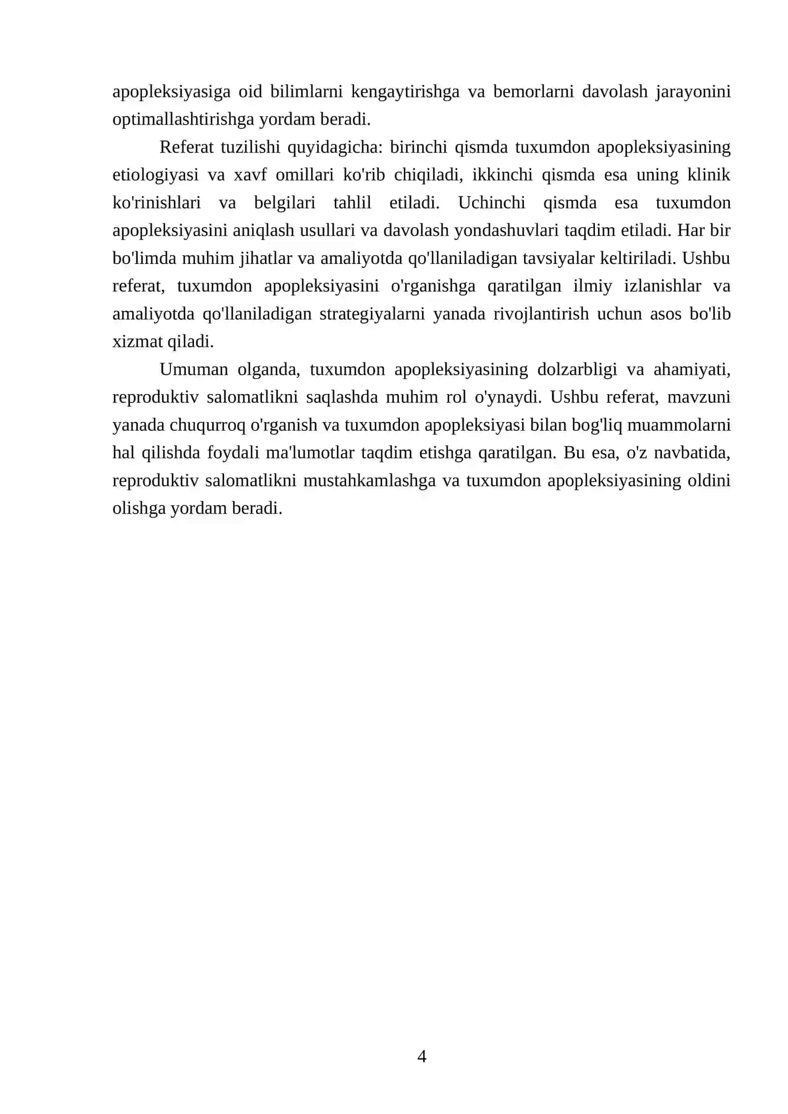 Tuxumdonning Apopleksiyasi Referati 4