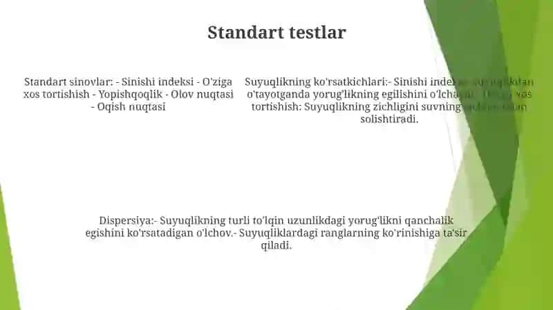 Suyuqlikning Ko'Rsatgichini Va Dispersiyasini Aniqlash 4
