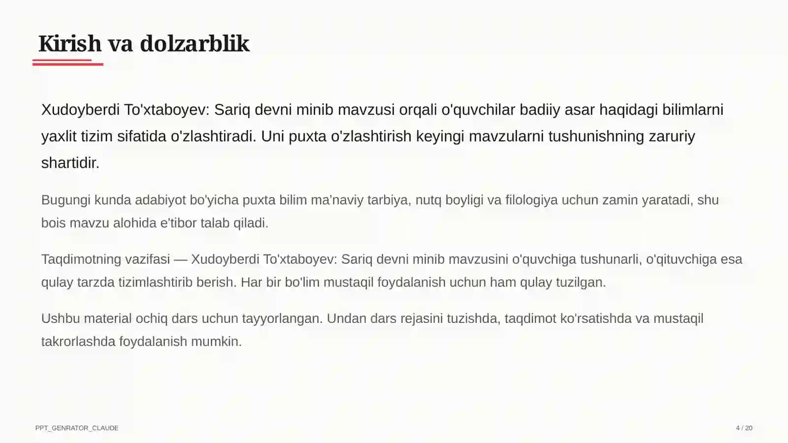 Xudoyberdi To'xtaboyev: Sariq devni minib (6-sinf) 4