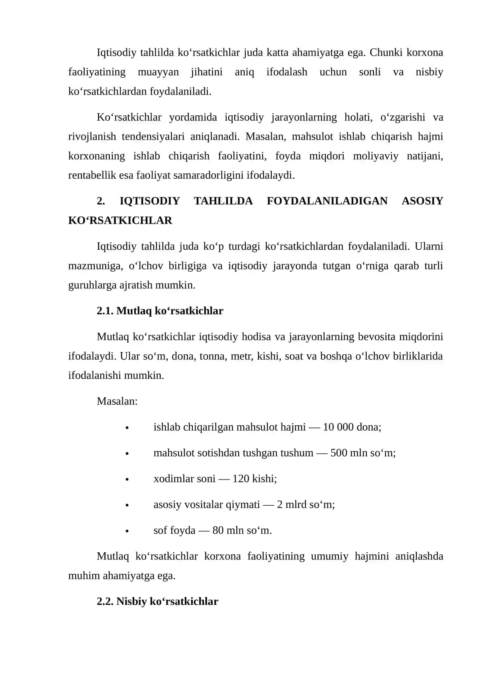 IQTISODIY TAHLILDA FOYDALANILADIGAN KO‘RSATKICHLAR 4