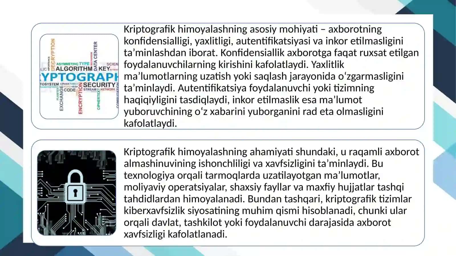 Axborotni Kriptografik himoyalash 4
