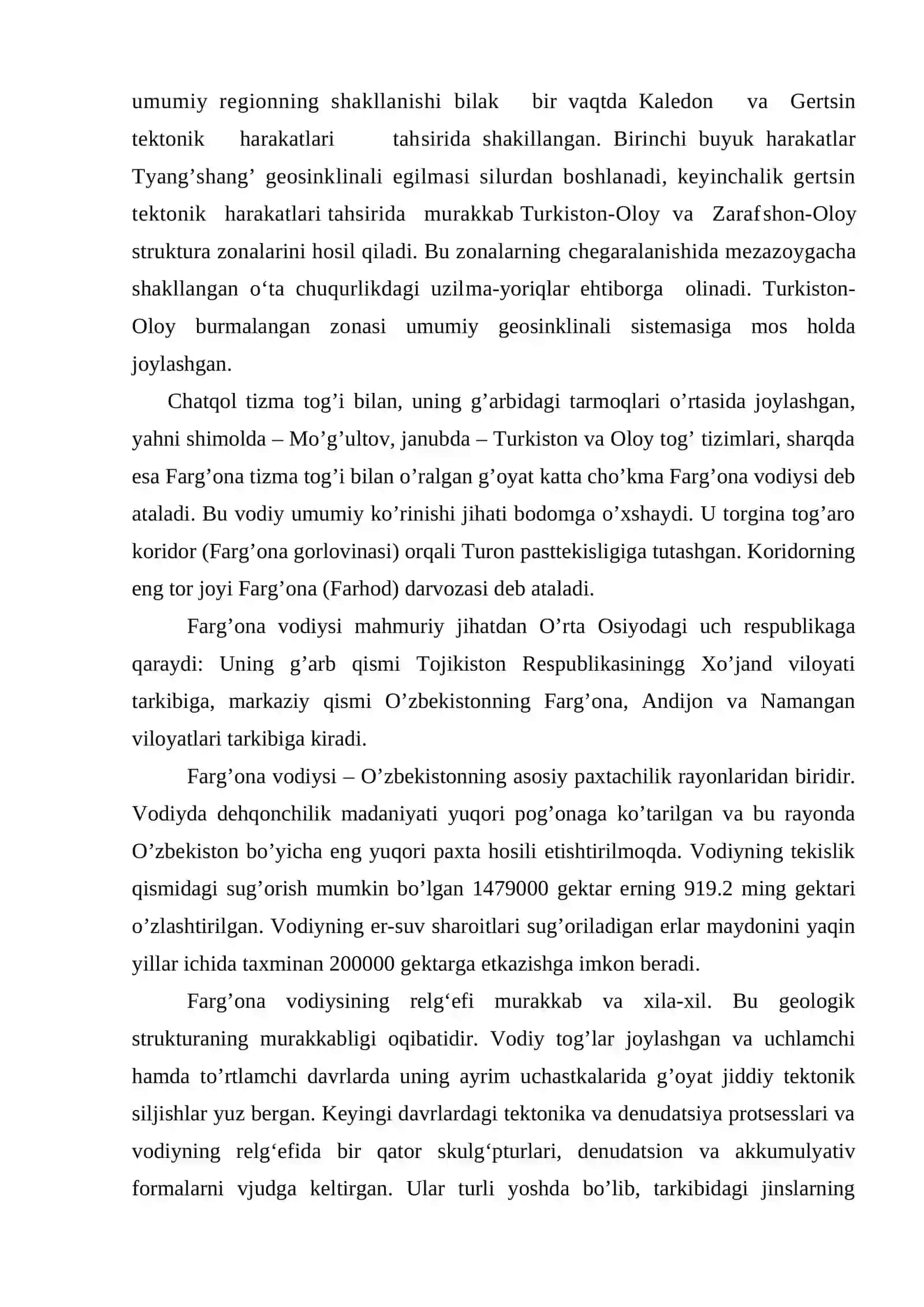 Farg’ona vodiysining geografik tavsifi 4