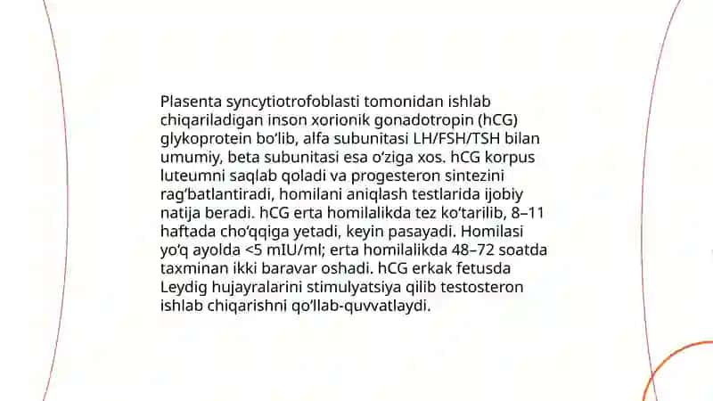 Plasentaning endokrin funksiyasi va umumiy xususiyatlari 4