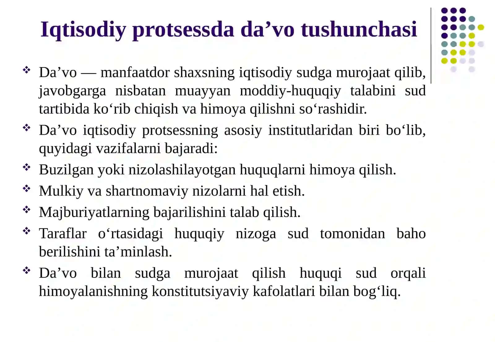 IQTISODIY PROTSESSDA DA’VO 4