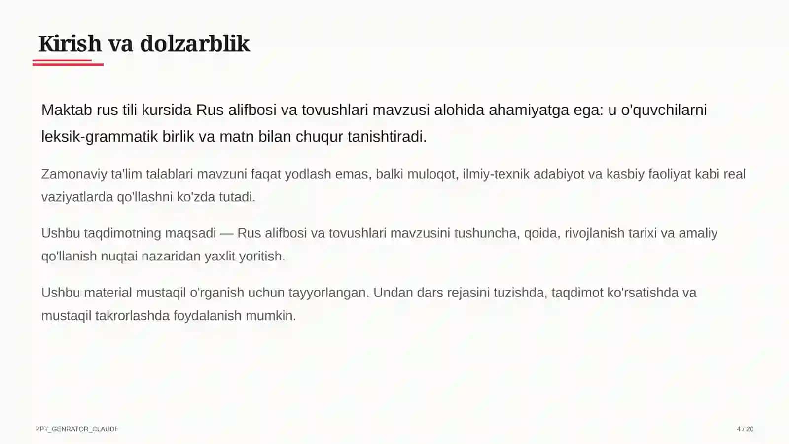 Rus alifbosi va tovushlari (2-sinf) 4