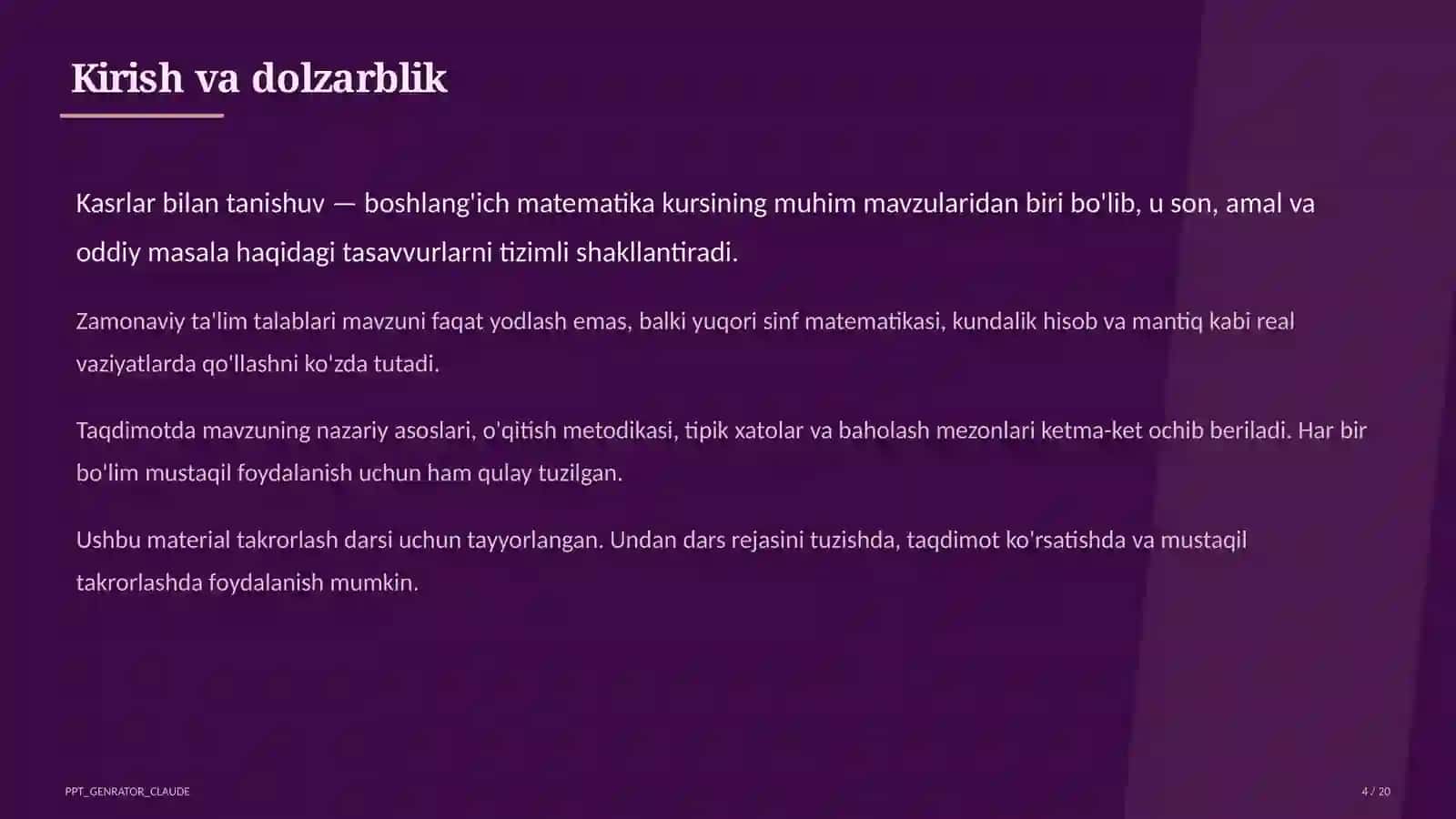 Kasrlar bilan tanishuv (4-sinf) 4