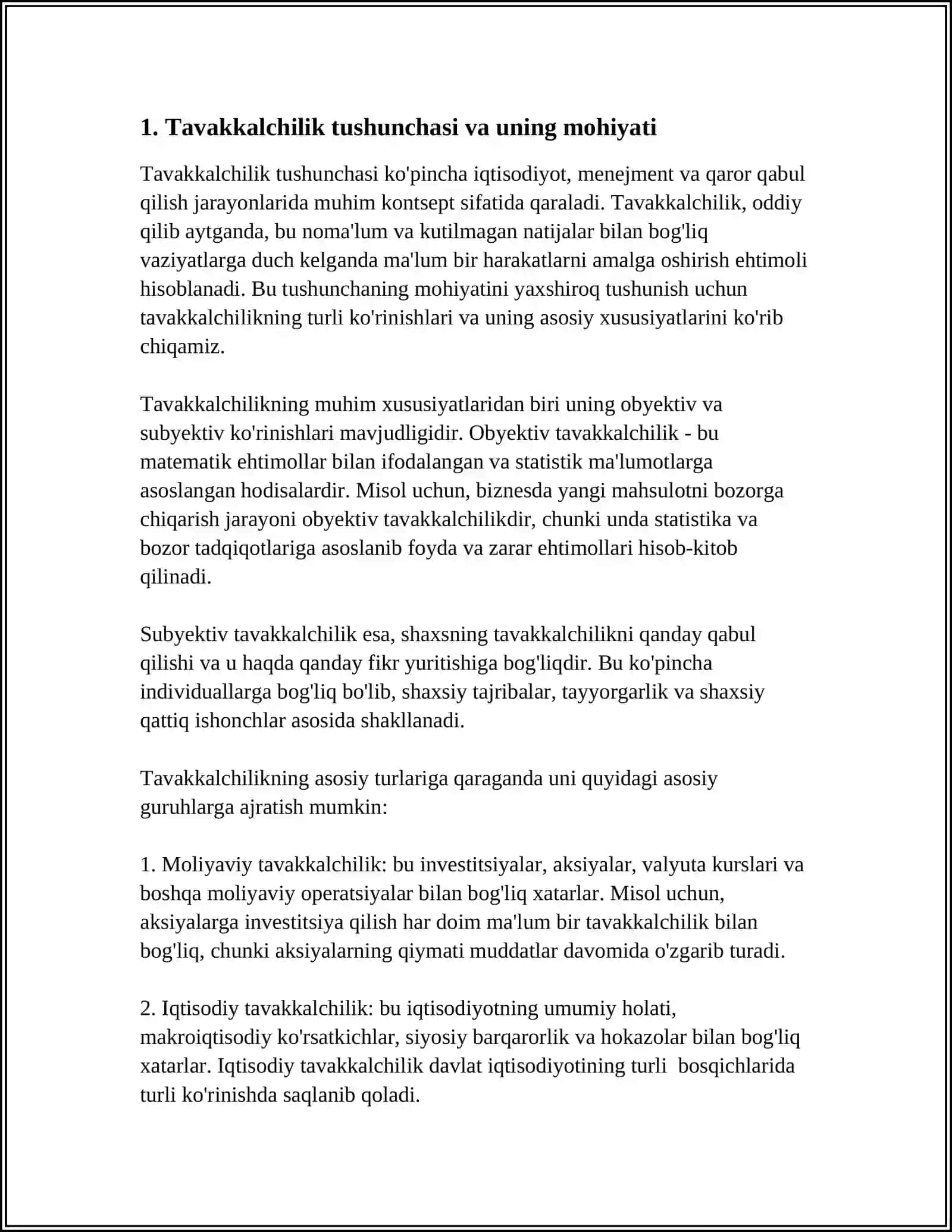 BOSHQARUV HISOBIDA TAVAKKALCHILIKLARNI ANIQLASH VA BAHOLASH 4