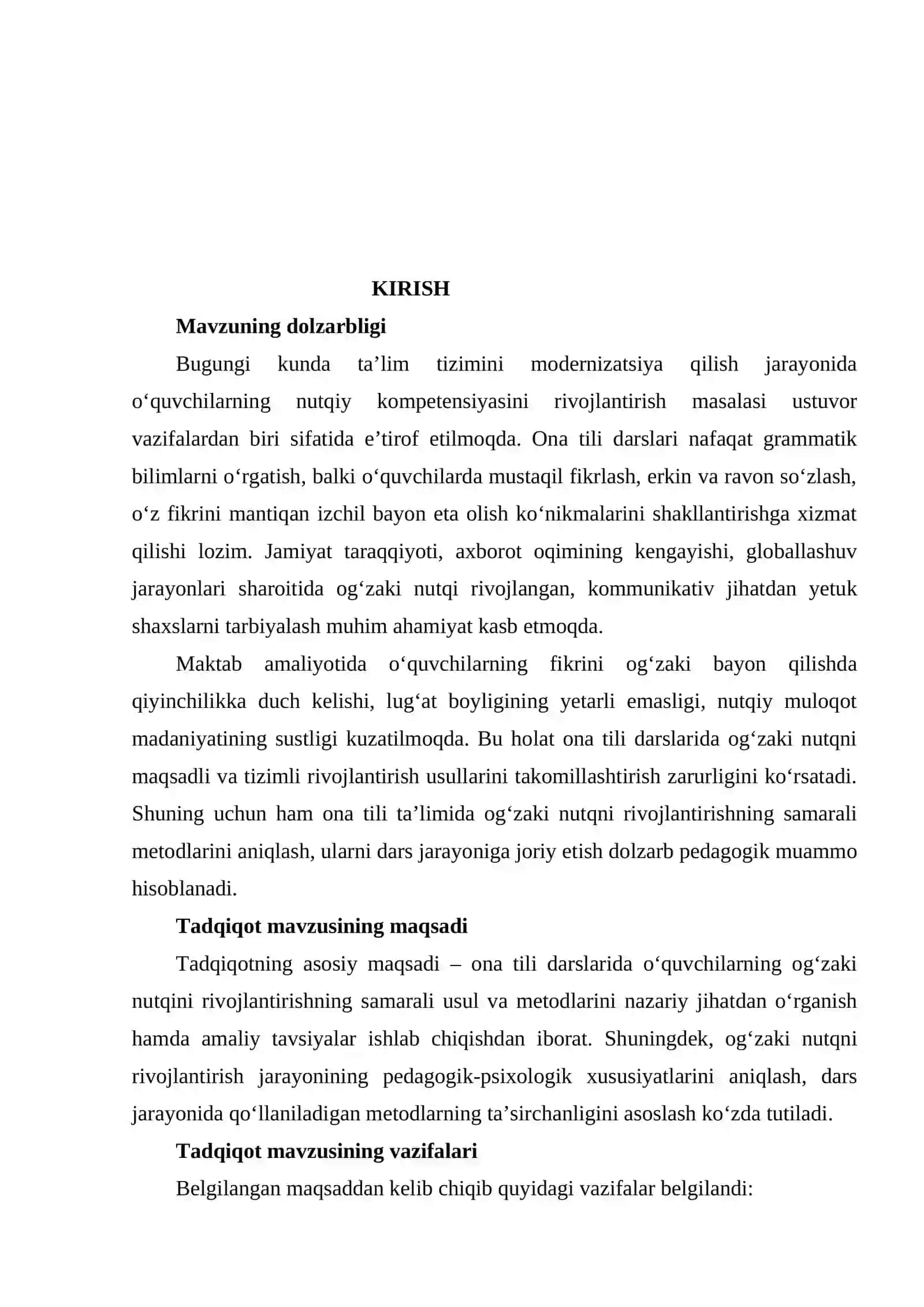 “ ONA TILI DARSLARIDA OG’ZAKI NUTQNI RIVOJLANTIRISH USULLARI” 4