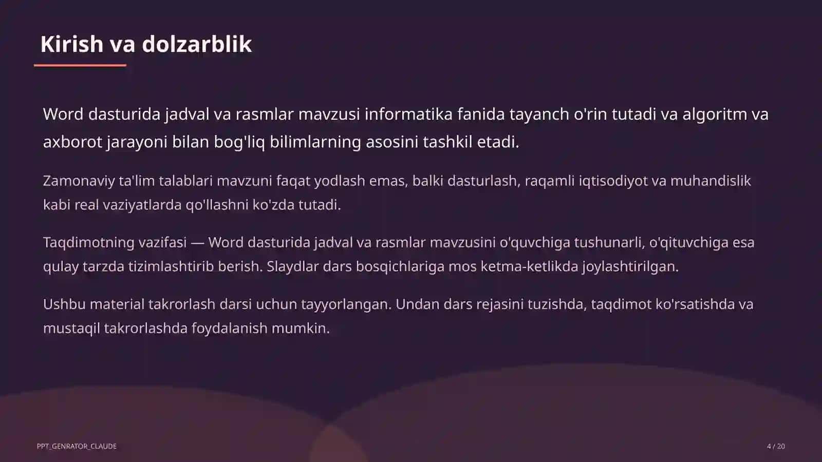 Informatika va axborot texnologiyalari (5-11) - takrorlash darsi uchun 4