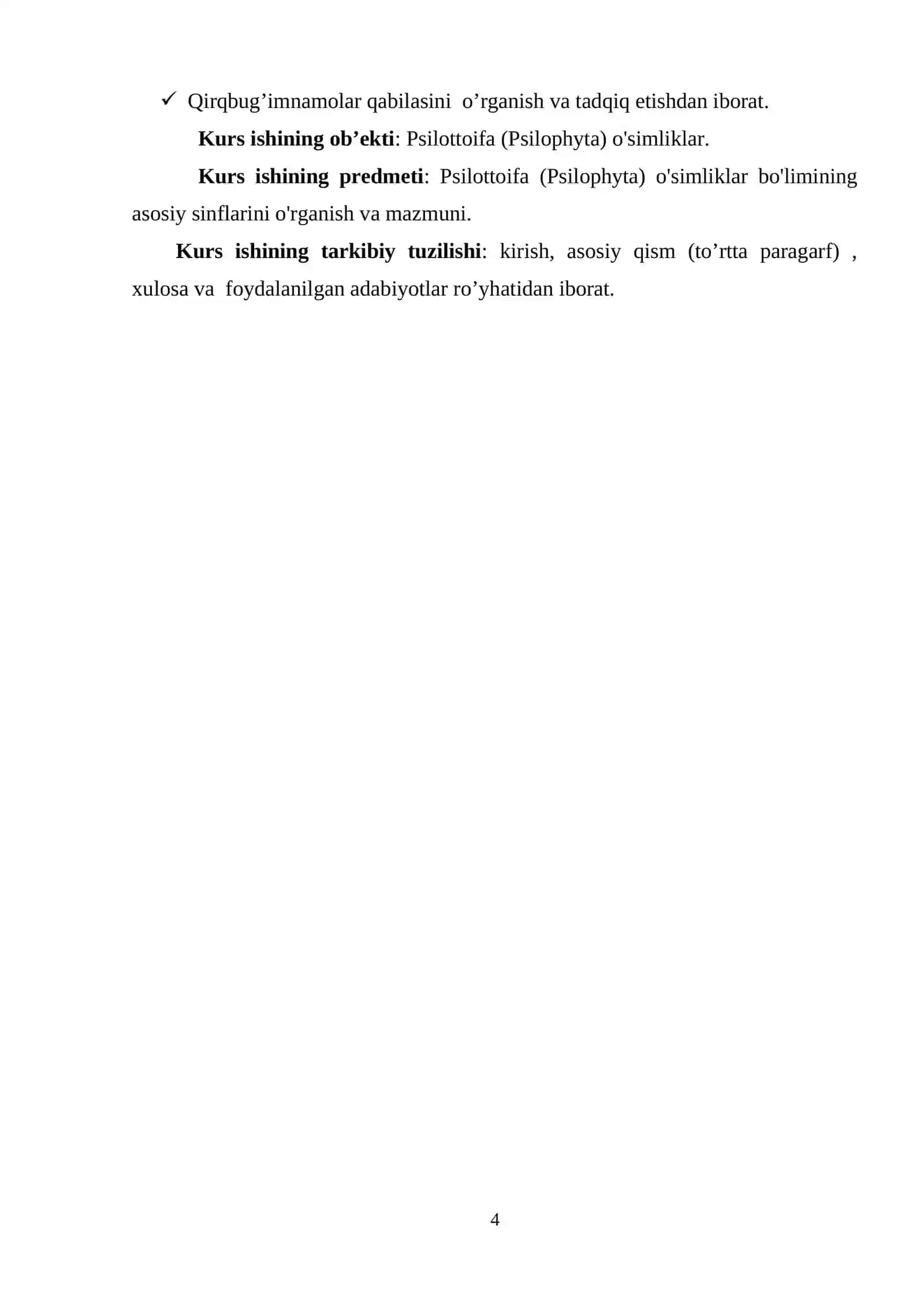 Psilottoifa (Psilophyta) o'simliklar bo'limining asosiy sinflarini o'rganish 4