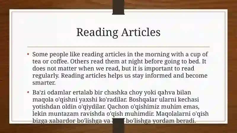 Reading Articles 4