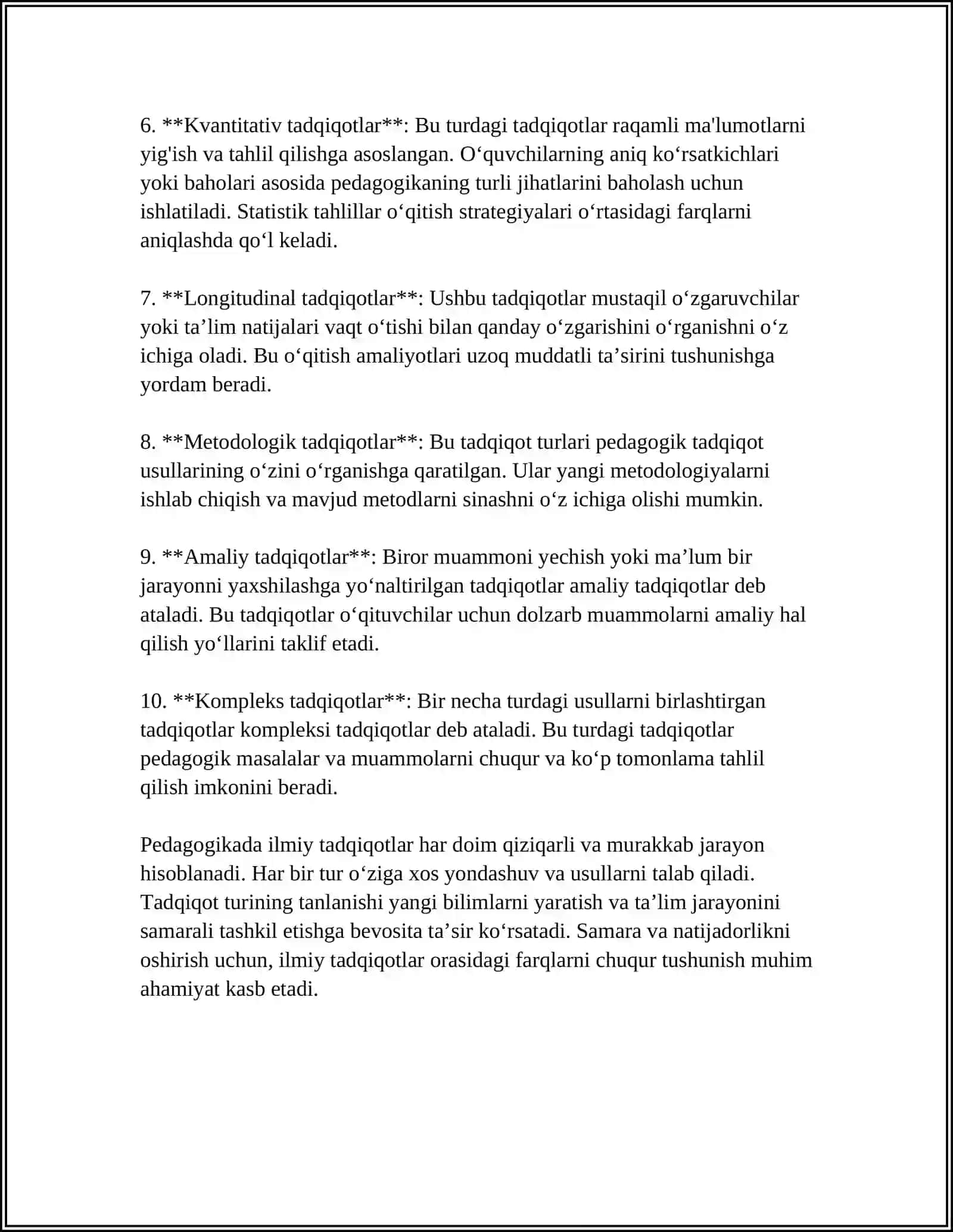 PEDAGOGIKA FANINING ILMIY TADQIQOT METODLARI 4