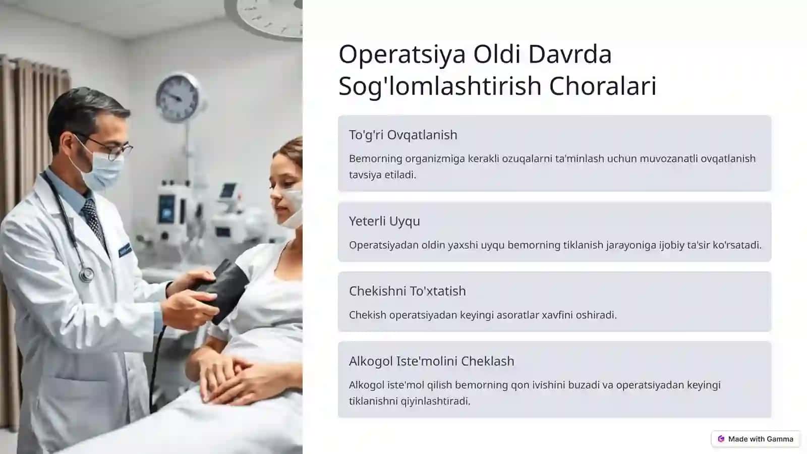 Xirurgik Bemorlarni Operatsiyaga Tayyorlash 4