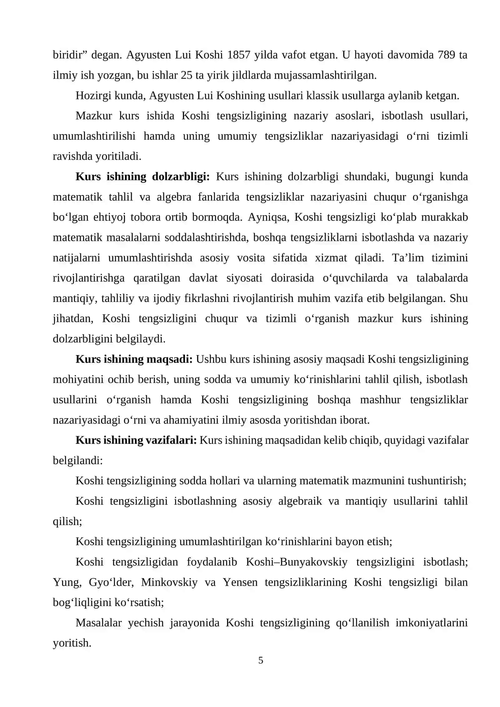 KOSHI TENGSIZLIGI 4