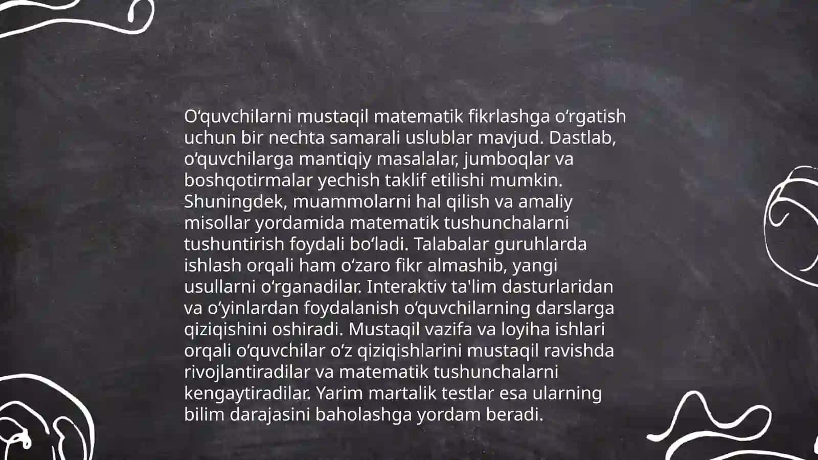 Matematika kursi o‘qitish 4